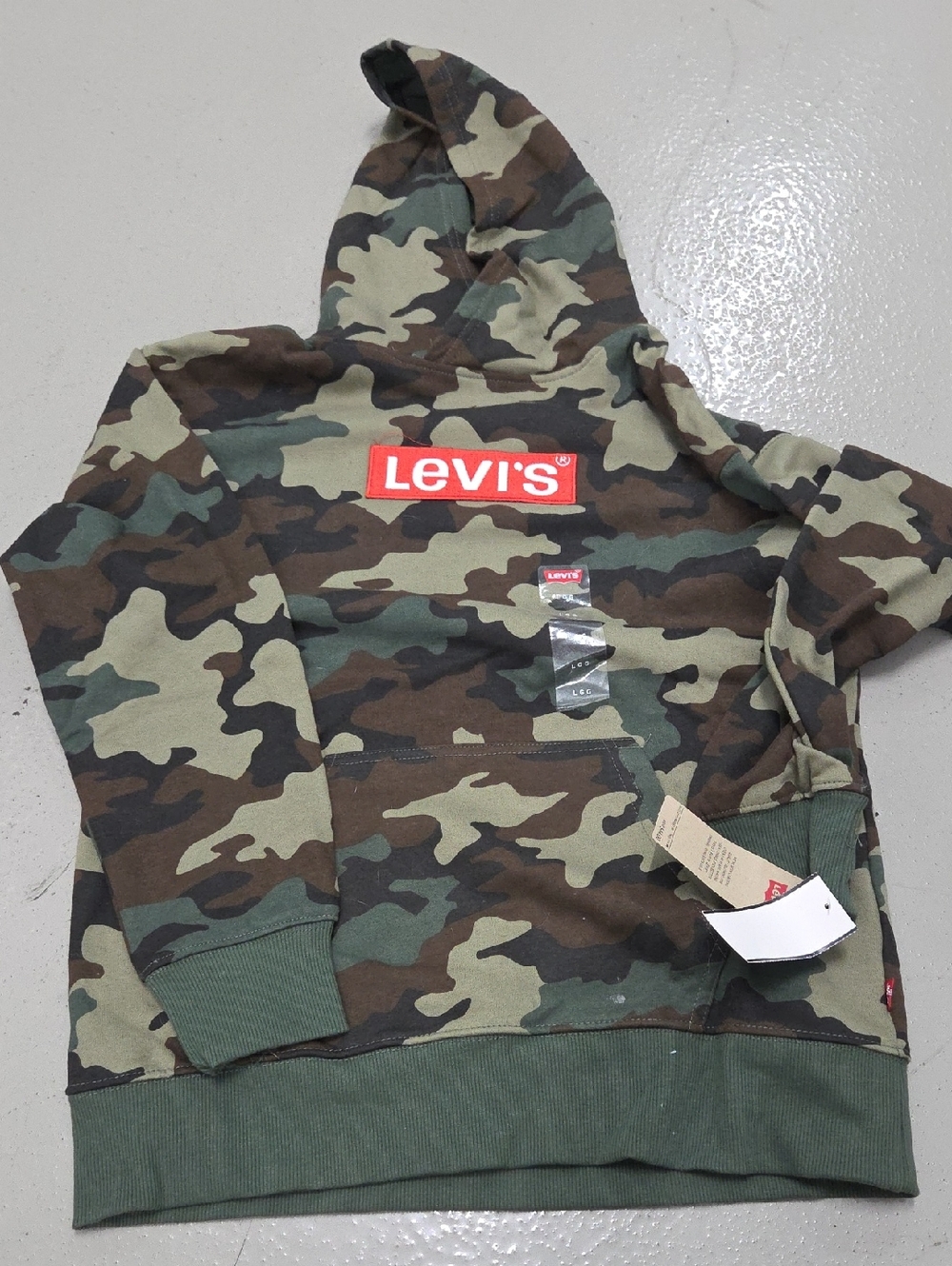 Levi's Green & Brown Camo Kids' Hooded Sweatshirt